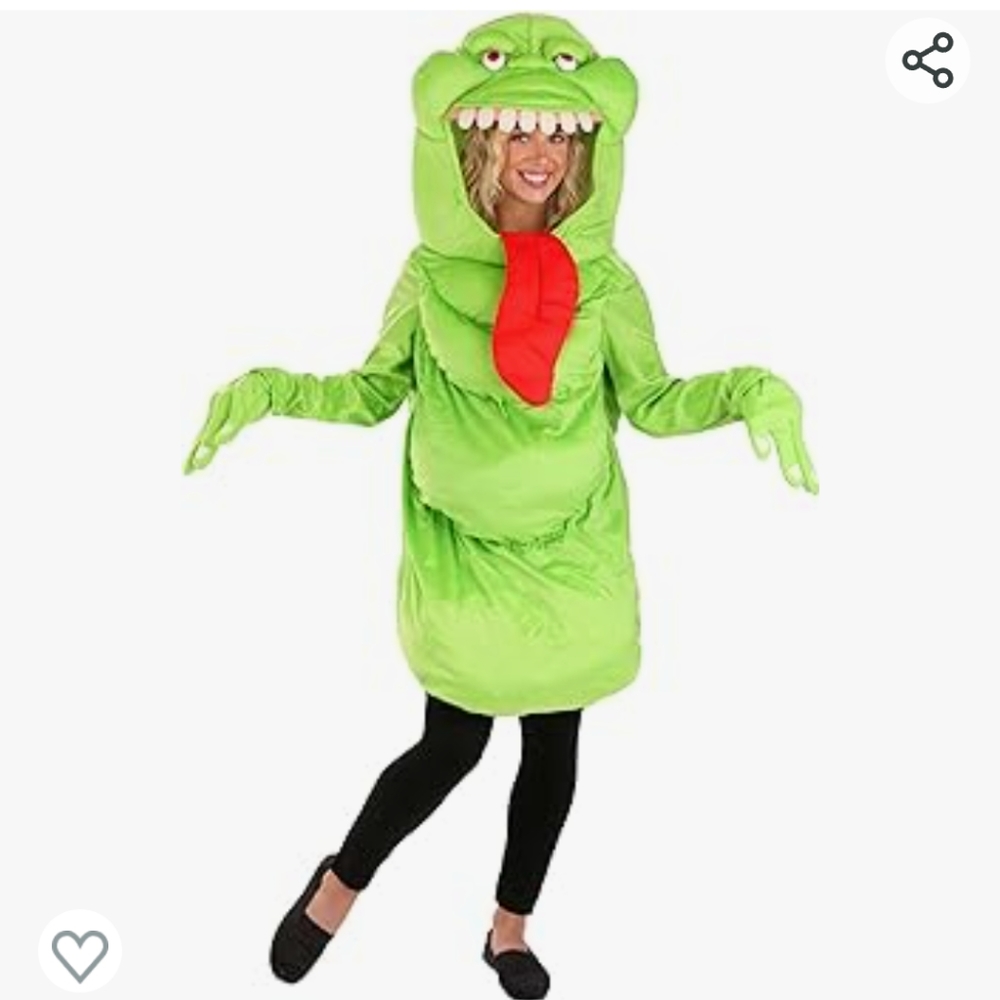 Women's Bright Green Dinosaur Costume Dress with Red Tongue Detail